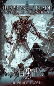 Denton faces off against a Prime Wendigo in the Frostwind Mountains - ebook cover for The Broken Blade